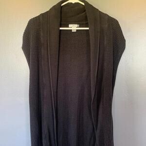 Willow Bay Cozy Black Knit Cardigan with Open Front Size Large